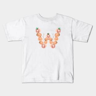 Letter W Floral Kids T-Shirt